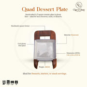 Quad Dessert Plate - Floating Blue